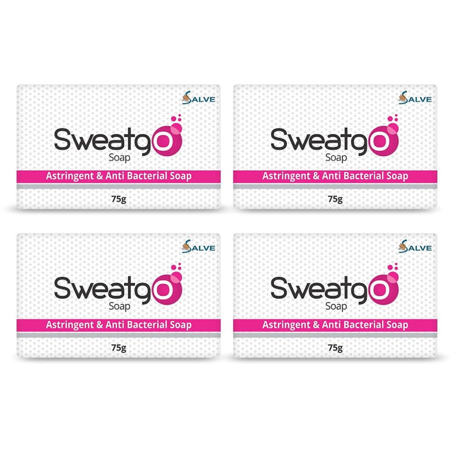 Shoprythm Sweatgo Pack of 4 Copy of Salve Sweatgo Antibacterial Astringent, Antiperspirant Soap for Control of Hyperhidrosis & Excessive